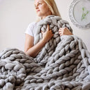 Axyaa Chenille Chunky Knit Blanket - Cozy, Warm & Thick Handmade Throw