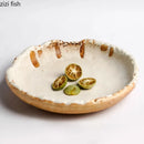 Axya Vintage Ceramic Irregular Dinner Plate Set - Restaurant Quality Tableware