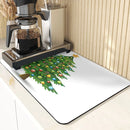 Axyaa Christmas Tree Printed Kitchen Drying Mat