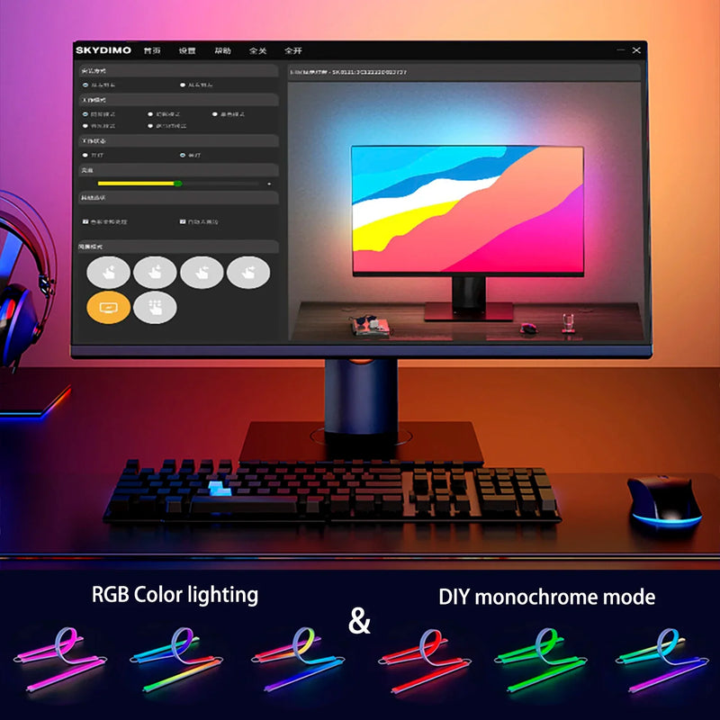 Axyaa RGB Monitor Backlight for Gaming Setup - Smart Control LED Strip