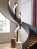 Axyaa Nordic Black Glass LED Chandelier Suspended Ceiling Light