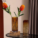 Axyaa Amber Glass Vase for Artificial Flowers Table Decoration