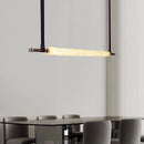 Axyaa Luxury Green Leather Belt Crystal Chandelier Pendant Lamp for Modern Dining Table
