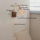 Axyaa Walnut Brass LED Wall Sconce Nordic Modern Bedside Lamp Rotatable Stair Light