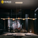 Axyaa Wave Chandelier: Adjustable LED Pendant Light for Living Room and Office