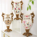 Axyaa Chinese Ceramic Craft Vase: Home Art Flower Arrangement Decoration