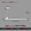Axyaa LED Strip Chandelier: Simple Minimalist Office Dining Room Pendant Lights