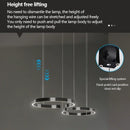 Axyaa Free Lifting Modern Ring Chandelier: LED Eye-Protecting Lamp for Home Décor