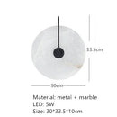 Axyaa Marble Circular LED Wall Lamp for Corridor, Study, Bedroom - Nordic Modern Design