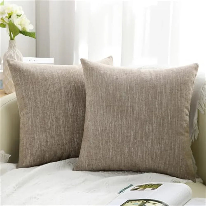 Axyaa Chenille Pillow Cover 45x45cm Decorative Throw Pillowcase for Sofa, Soft Luxury Texture