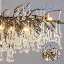 Axyaa Raindrop Crystal Chandelier: Modern Black/Gold/Silver Pendant Light for Living Room & Dining Room