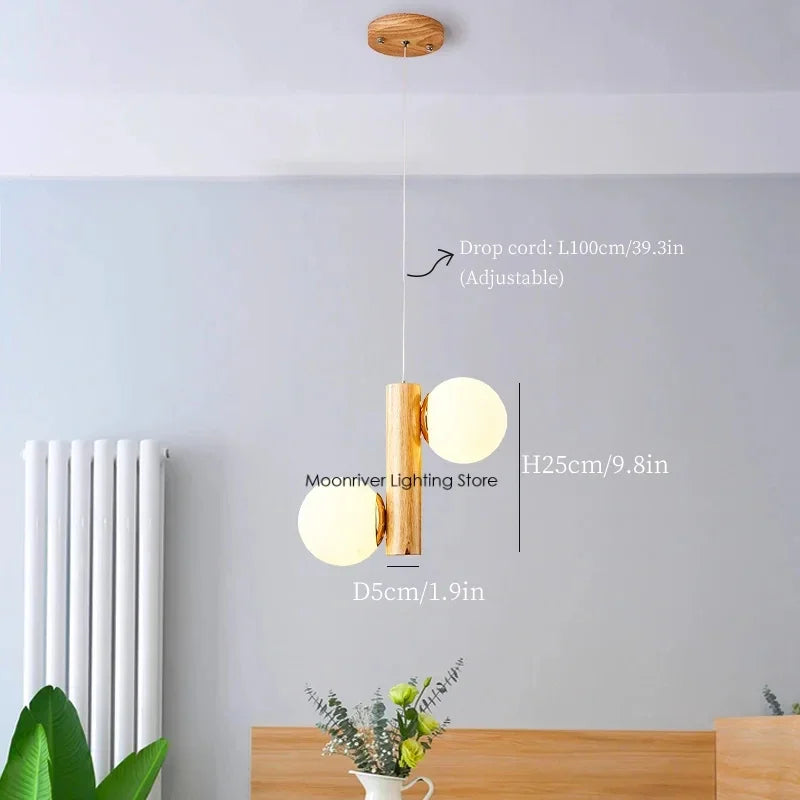Axyaa Wood Pendant Chandelier LED Ceiling Lighting Fixture