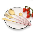 Axyaa Matte Stainless Steel Dinner Fork Set - 6Pcs Gold Silverware Flatware