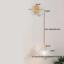 Axyaa Clear Glass LED Wall Lights with Wood Pull Chain Switch
