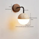 Axyaa LED Wall Lights Yellow Travertine Mid Century Modern Bedside Lamps