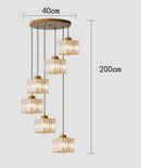 Axyaa Modern Ring Stairs LED Pendant Chandelier for Living & Dining Room Lighting