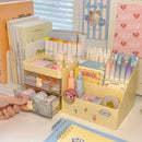 Kawaii Axyaa Desktop Stationery Organizer Pencil Storage Box Drawer Cute Ins Box