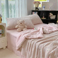 Axyaa Cloud-Feeling Double-Layer Yarn Summer Quilt 4-Piece Set - Soft & Small Fresh