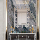 Axyaa Silver Polished Hollow-out Wall Mirror for Home and Hotel