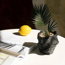 Axyaa Ceramic Rock Vase | Gold-plated Simulation Stone Design
