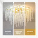 Axyaa Luxury Chrome Crystal LED Ceiling Chandelier Light - Silver Crystal Ceiling Light