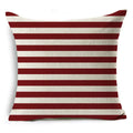 Axyaa Red Striped Plaid Linen Cushion Cover 45X45CM Home Pillow Case