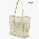 Axyaa Mesh Beach Tote: Women's Shoulder Handbag and Clothing Storage Bag