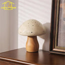 Axyaa Mushroom Table Lamp LED Minimalist Design Solid Wood Art Decor Desk Light