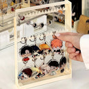 Axyaa Toy Display Box with Character Keychain Organizer - Large Capacity Transparent Rack