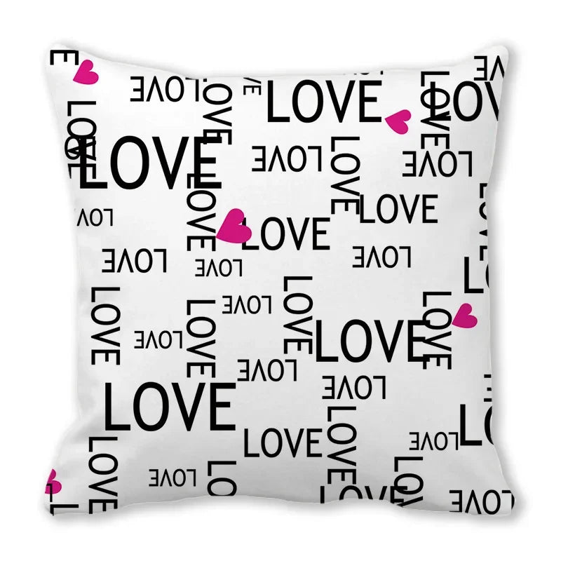 Heart Print Pillowcase for Home Decor by Axyaa - Love Cushion Cover