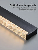 Axyaa Nordic Black Chandelier: LED Dining Table Kitchen Bar Lamp, 2025 New Long Strip