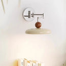 Axyaa French Retro Swing Arm Wall Lamp - Cream Style, Bedroom Bedside, Wiring-Free