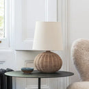 Rattan Desk Lamp Japanese Style LED Table Lamp for Bedroom Living Room by Axyaa