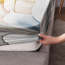 Axyaa Marble Swirl Single Bed Fitted Sheet: Soft, Comfortable Polyester, Machine Washable