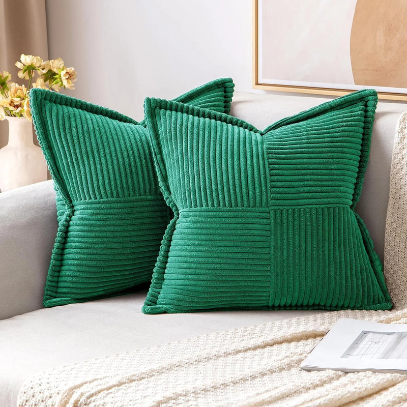 Luxury Cream White Corduroy Cushion Cover 45x45 - Axyaa Signature Collection