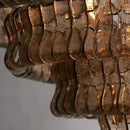 Axyaa Smoke Gray Glass Chandeliers: Classic Round Gold Lustres for Home Ceiling Lighting