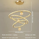Axyaa Crystal Pendant Chandelier: Modern Living Room Steel Glass Globe LED Lighting