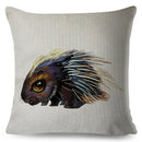 Axyaa Watercolor Animal Pillowcase - Cute Cartoon Design for Living Room Sofa