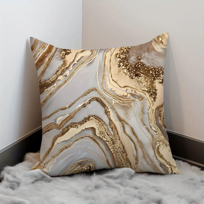 Marble Texture Printed Pillowcase for Home Decor by Axyaa
