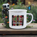 Axyaa Festive Red Car Enamel Mug Christmas Drinkware for Cozy Holidays