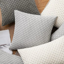 Axyaa Grey Corduroy Striped Throw Pillow Covers 20x20 Inch for Couch Sofa