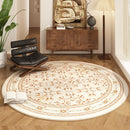 Axyaa Blue Flower Persian Style Round Carpet for Living Room and Study Area