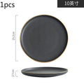 Axyaa Black Frosted Ceramic Steak Plates Set - Western Specialty Tableware
