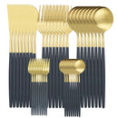 Axyaa Matte Gold Stainless Steel Cutlery Set 40Pcs