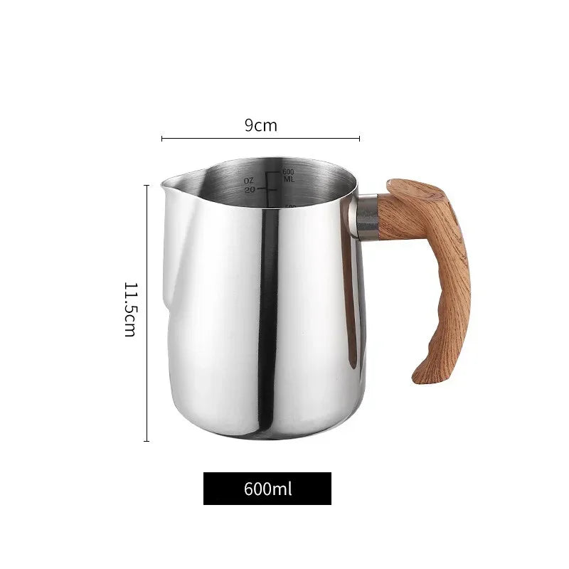 Axyaa Stainless Steel Milk Frothing Jug Scale Handle Latte Coffee Cup