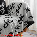 Axyaa Deer Plush Knitted Bow Blanket - Multi-purpose Sofa & Air Conditioner Blanket