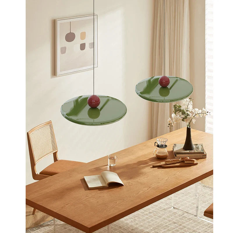 Axyaa Green Flying Saucer Chandelier for Bedroom, Dining, Study - Medieval, Wabi-Sabi Cream Wind