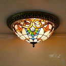 Axyaa Tiffany Round LED Ceiling Lamp - European Country Style Lighting