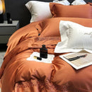 Axyaa Hollow-carved Queen Bedding Set in Lyocell with Cotton Sheets - High End Quality