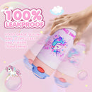 Axyaa Kids Stainless Steel Vacuum Thermos with Straw - 360ML Unicorn Design